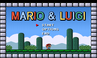 Mario & Luigi (Homebrew) — Title screen